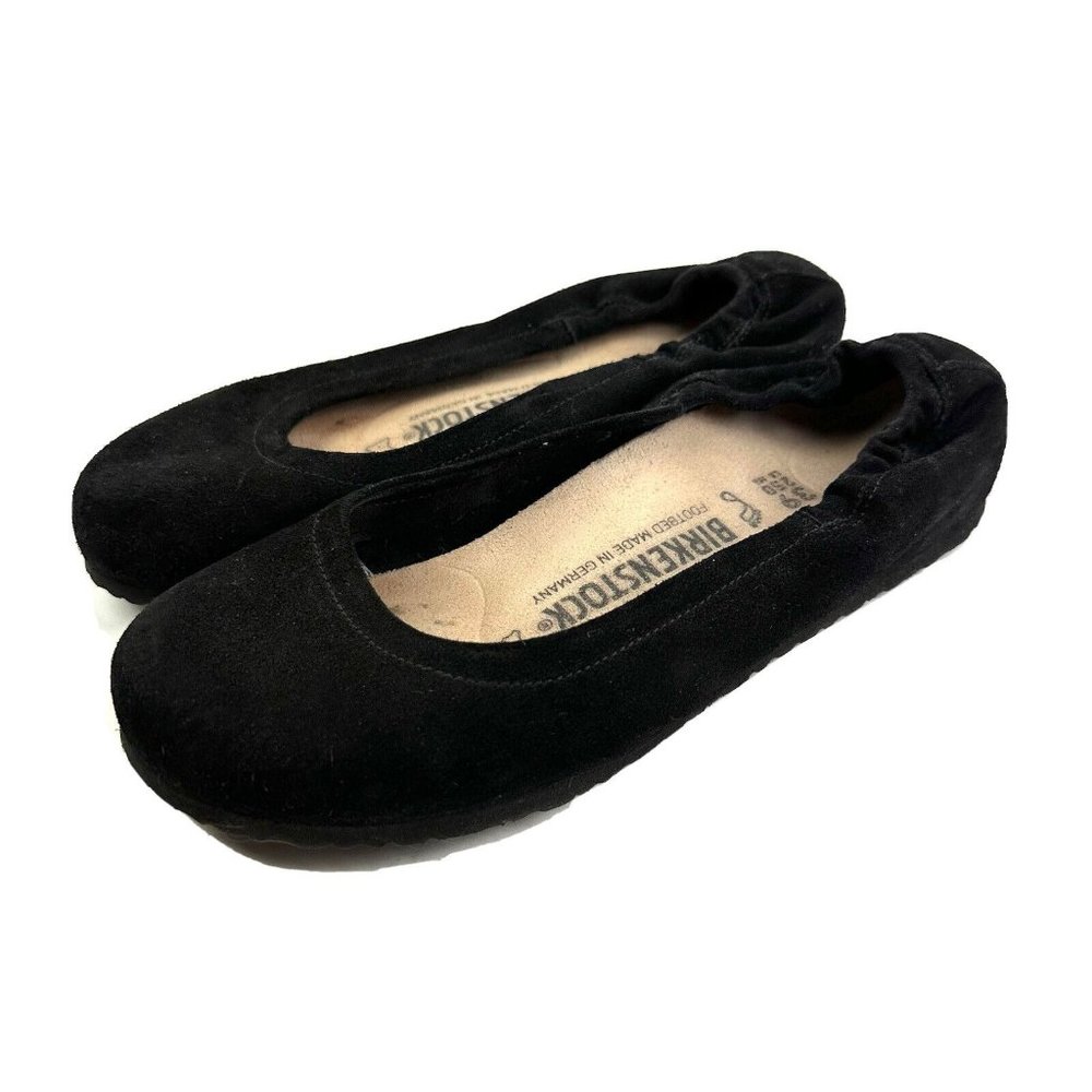 Birkenstock Black Suede Flats